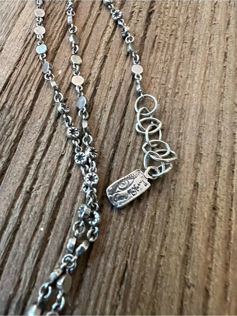 Silver Necklace with Deep Blue Stone Pendant - Inspirational Accent